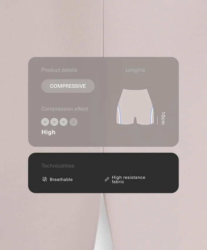 Hot pants a vita alta Compressive da 10 cm a contrasto Hot pants a vita alta Compressive da 10 cm a contrasto