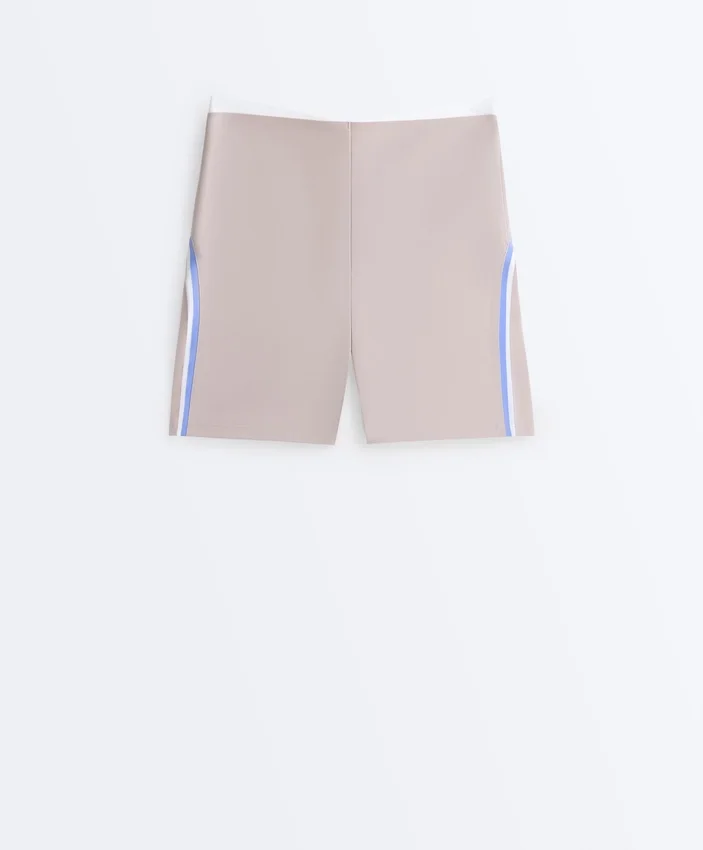 Hot pants a vita alta Compressive da 10 cm a contrasto Hot pants a vita alta Compressive da 10 cm a contrasto