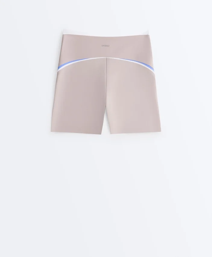 Hot pants a vita alta Compressive da 10 cm a contrasto Hot pants a vita alta Compressive da 10 cm a contrasto