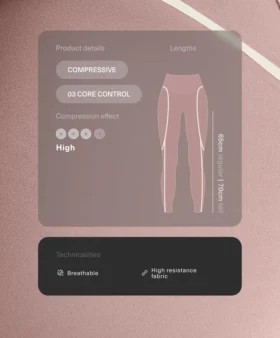Leggings a vita alta, Compressive, con Core Control e lunghezza alla caviglia, con dettagli a contrasto