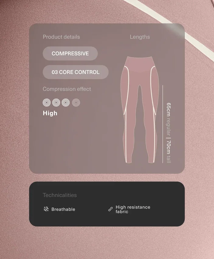 Leggings a vita alta, Compressive, con Core Control e lunghezza alla caviglia, con dettagli a contrasto Leggings a vita alta, Compressive, con Core Control e lunghezza alla caviglia, con dettagli a contrasto