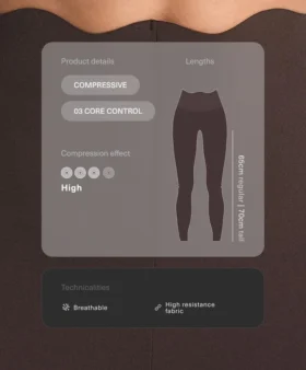 Leggings a vita alta Compressive con Core Control, lunghezza alla caviglia e dettaglio a onde