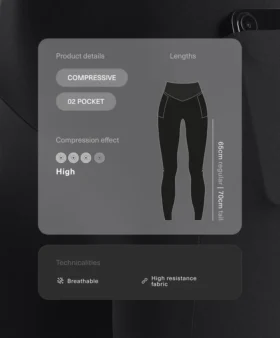 Leggings a vita alta, Compressive, lunghi fino alla caviglia, con tasca
