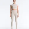 Leggings a vita alta, Compressive, riflettenti, con Core Control, lunghezza alla caviglia