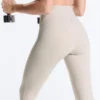 Leggings a vita alta, Compressive, riflettenti, con Core Control, lunghezza alla caviglia