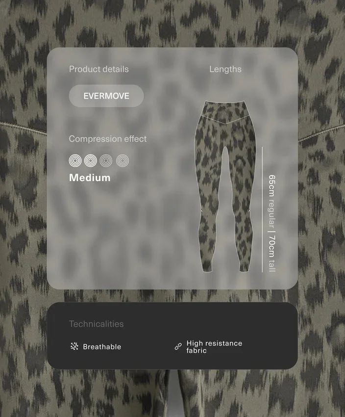 Leggings a vita alta e lunghezza alla caviglia con stampa leopardata Evermove Leggings a vita alta e lunghezza alla caviglia con stampa leopardata Evermove