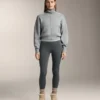 Leggings a vita altissima senza cuciture, extra caldi, a coste, lunghi fino alla caviglia, 70 cm