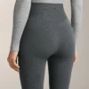 Leggings a vita altissima senza cuciture, extra caldi, a coste, lunghi fino alla caviglia, 70 cm