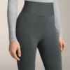 Leggings a vita altissima senza cuciture, extra caldi, a coste, lunghi fino alla caviglia, 70 cm