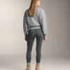 Leggings a vita altissima senza cuciture, extra caldi, a coste, lunghi fino alla caviglia, 70 cm
