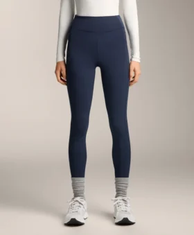 Leggings caldi a vita alta, lunghi fino alla caviglia, con tasche, 70 cm