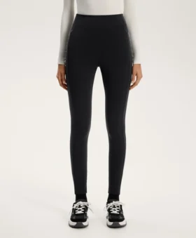 Leggings caldi a vita alta, lunghi fino alla caviglia, con tasche, 70 cm