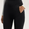 Leggings caldi a vita alta, lunghi fino alla caviglia, con tasche, 70 cm