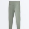 Leggings Comfortlux a vita alta con bordi a costine, lunghezza alla caviglia