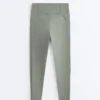 Leggings Comfortlux a vita alta con bordi a costine, lunghezza alla caviglia