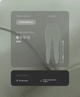 Leggings Comfortlux a vita alta con bordi a costine, lunghezza alla caviglia