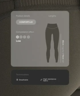 Leggings Comfortlux a vita alta con bordi a costine, lunghezza alla caviglia