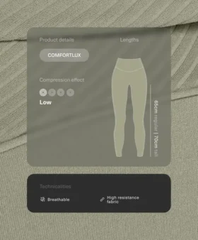 Leggings Comfortlux a vita alta con bordi a costine, lunghezza alla caviglia