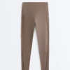 Leggings Comfortlux a vita alta con orlo a giorno, lunghezza alla caviglia