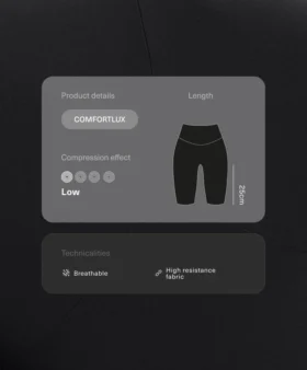 Leggings da ciclismo a vita alta Comfortlux da 25 cm