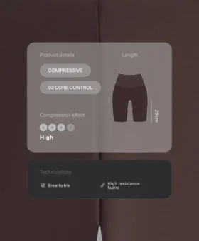 Leggings da ciclismo a vita alta con Core Control e compressione da 25 cm