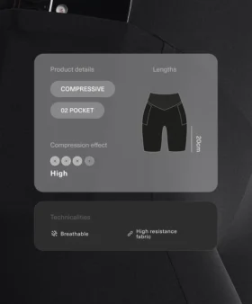 Leggings da ciclismo a vita alta con tasca compressiva da 20 cm