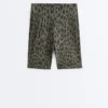 Leggings da ciclismo Evermove a vita alta 20 cm con stampa leopardata