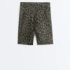 Leggings da ciclismo Evermove a vita alta 20 cm con stampa leopardata