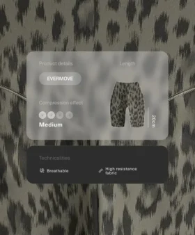 Leggings da ciclismo Evermove a vita alta 20 cm con stampa leopardata