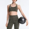Leggings da ciclismo Evermove a vita alta 20 cm con stampa leopardata