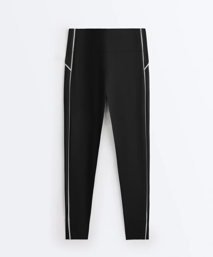 Leggings riflettenti a vita alta, Compressive e che modellano il busto, lunghi fino alla caviglia Leggings riflettenti a vita alta, Compressive e che modellano il busto, lunghi fino alla caviglia