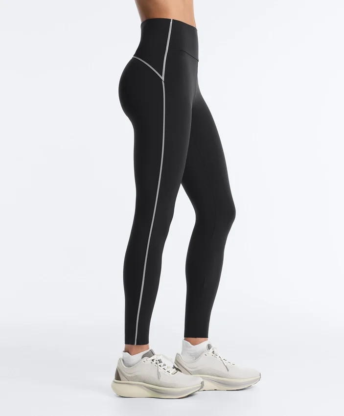 Leggings riflettenti a vita alta, Compressive e che modellano il busto, lunghi fino alla caviglia Leggings riflettenti a vita alta, Compressive e che modellano il busto, lunghi fino alla caviglia