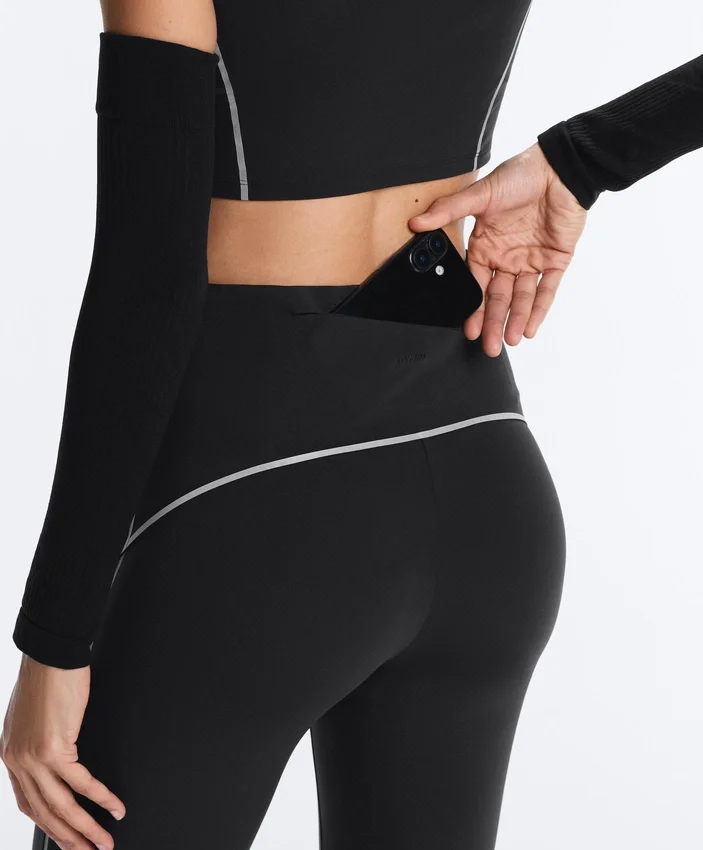 Leggings riflettenti a vita alta, Compressive e che modellano il busto, lunghi fino alla caviglia Leggings riflettenti a vita alta, Compressive e che modellano il busto, lunghi fino alla caviglia
