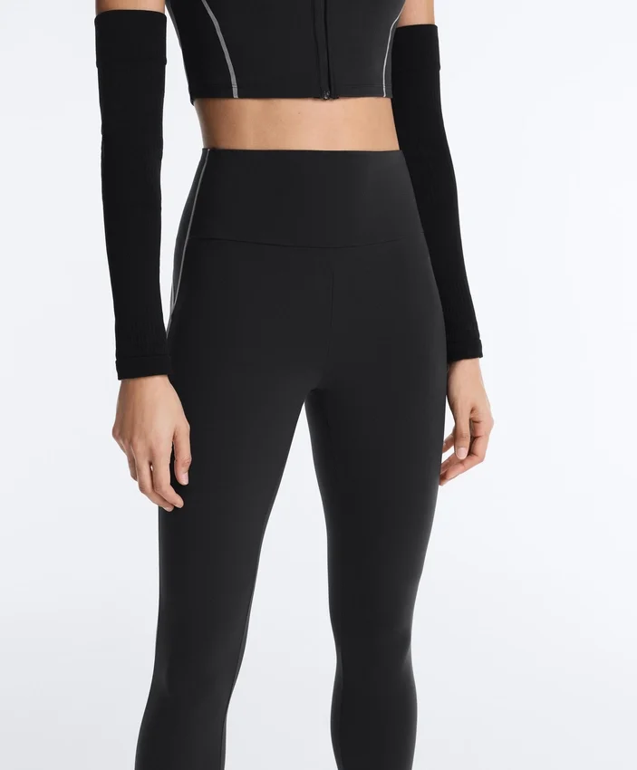 Leggings riflettenti a vita alta, Compressive e che modellano il busto, lunghi fino alla caviglia Leggings riflettenti a vita alta, Compressive e che modellano il busto, lunghi fino alla caviglia