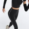 Leggings riflettenti a vita alta, Compressive e che modellano il busto, lunghi fino alla caviglia Leggings riflettenti a vita alta, Compressive e che modellano il busto, lunghi fino alla caviglia