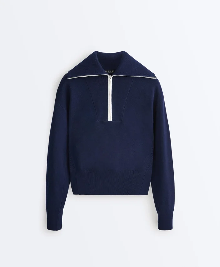 Maglione a collo alto con mezza zip Maglione a collo alto con mezza zip