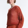 Maglione a maglia larga a costine