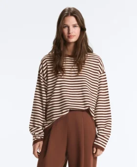 Maglione a maniche lunghe a righe