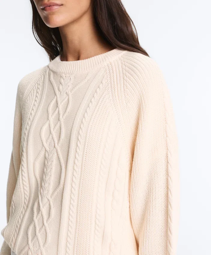 Maglione a trecce 100% cotone Maglione a trecce 100% cotone