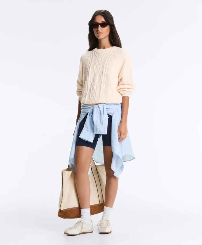 Maglione a trecce 100% cotone Maglione a trecce 100% cotone
