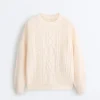 Maglione a trecce 100% cotone Maglione a trecce 100% cotone