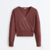 Maglione avvolgente in maglia