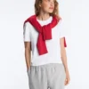 Maglione con scollo a V in maglia a trecce 100% cotone