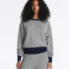 Maglione in maglia a righe diagonali
