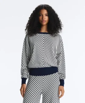 Maglione in maglia a righe diagonali