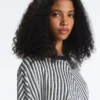 Maglione in maglia a righe diagonali