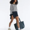 Maglione in maglia a righe diagonali
