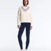 Maglione in maglia con scollo a V a contrasto Maglione in maglia con scollo a V a contrasto