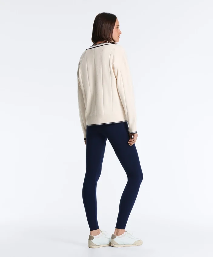 Maglione in maglia con scollo a V a contrasto Maglione in maglia con scollo a V a contrasto