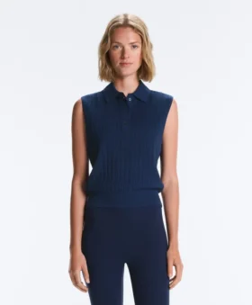 Maglione senza maniche a maglia larga